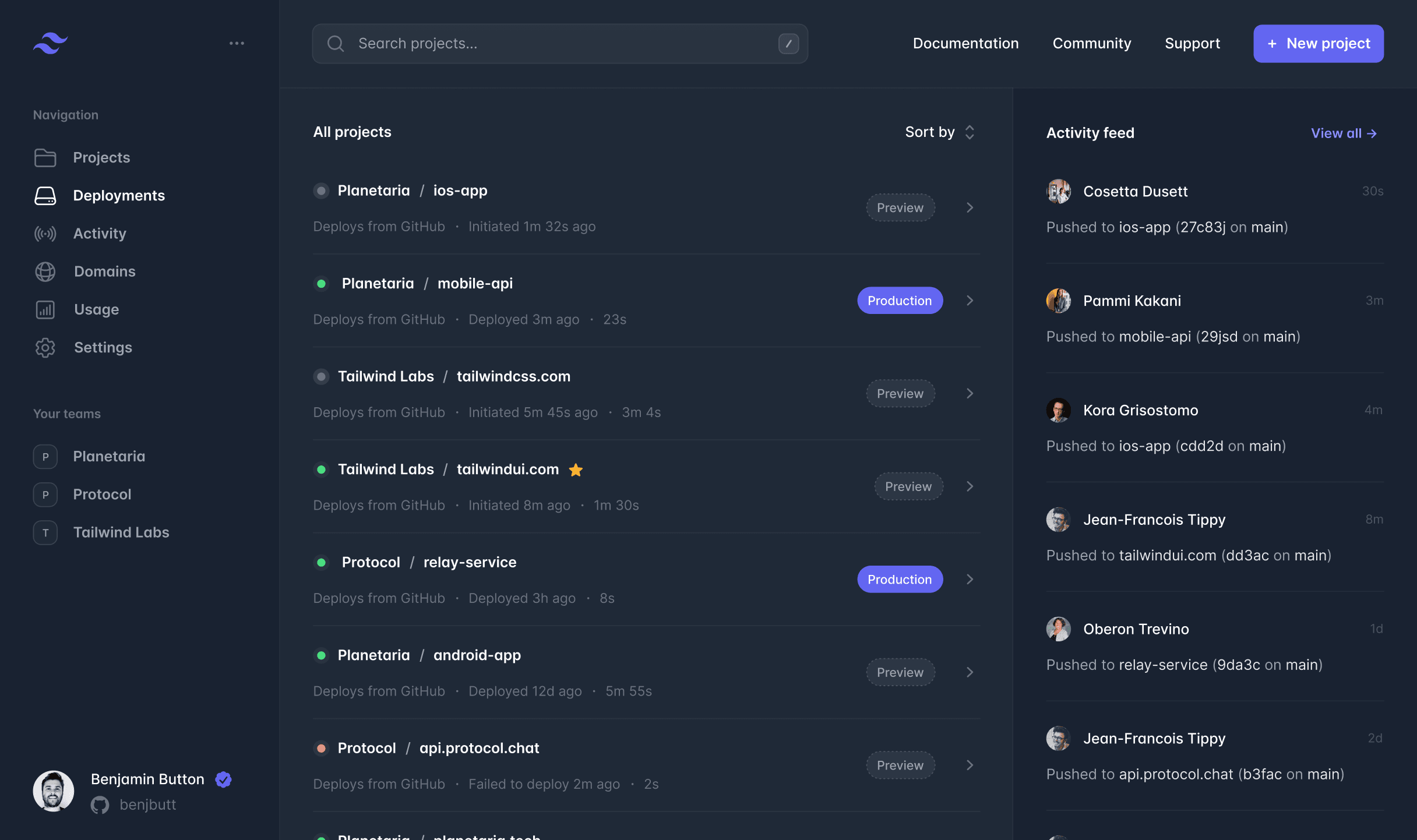Dawsco Assist dashboard in dark mode